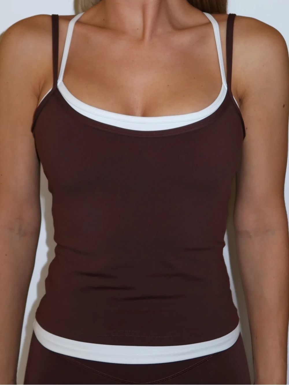 Liaison the label Brown Double-Layer sporty Tank Top - Women's